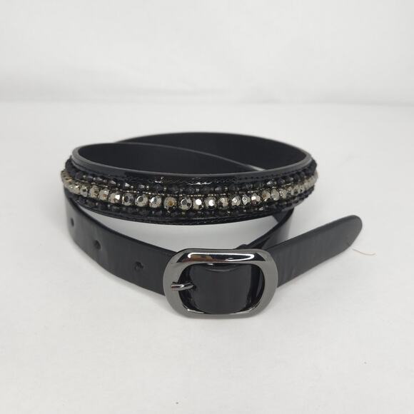 White House Black Market Accessories - White House Black Market Patent Leather Beaded Beaded Belt size S